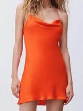 Zara Cowl Neck Mini Slip Dress